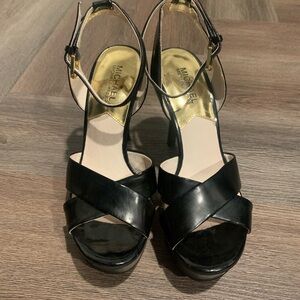 Michael Kors Black Women's Platform Sandals 1930s 1940s inspired